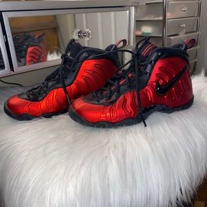 Metallic red Nike foamposite sneakers!